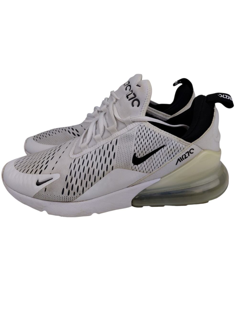 Nike Air Max 270 White/Black Low Top Sneakers AH6789 Size 10.5 / 12 Women